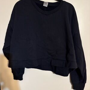 All in Motion Black Cropped Sweatshirt